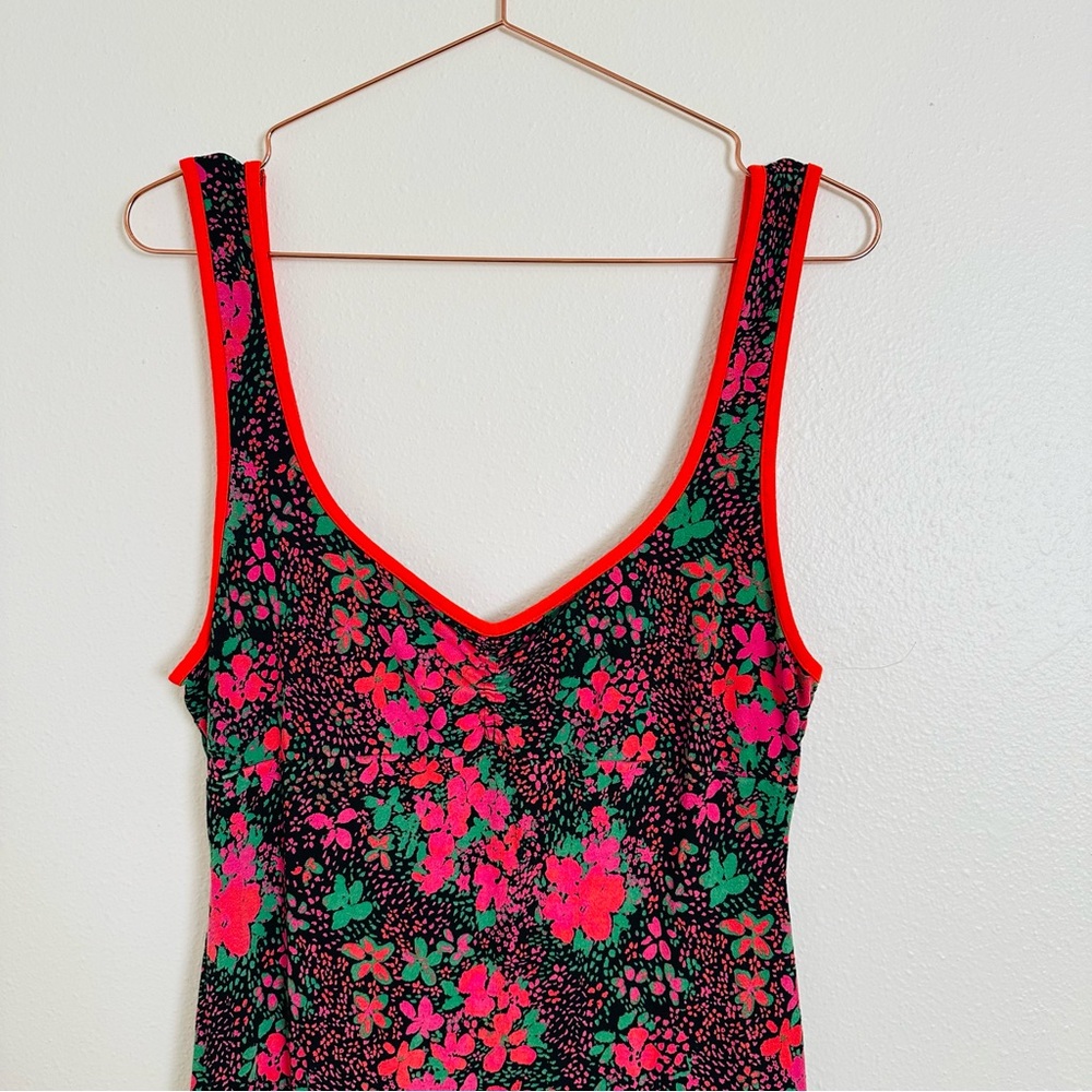 Free People Maxi Dress Boho with Pink Dark Floral Detail Side slits - Picture 10 of 14